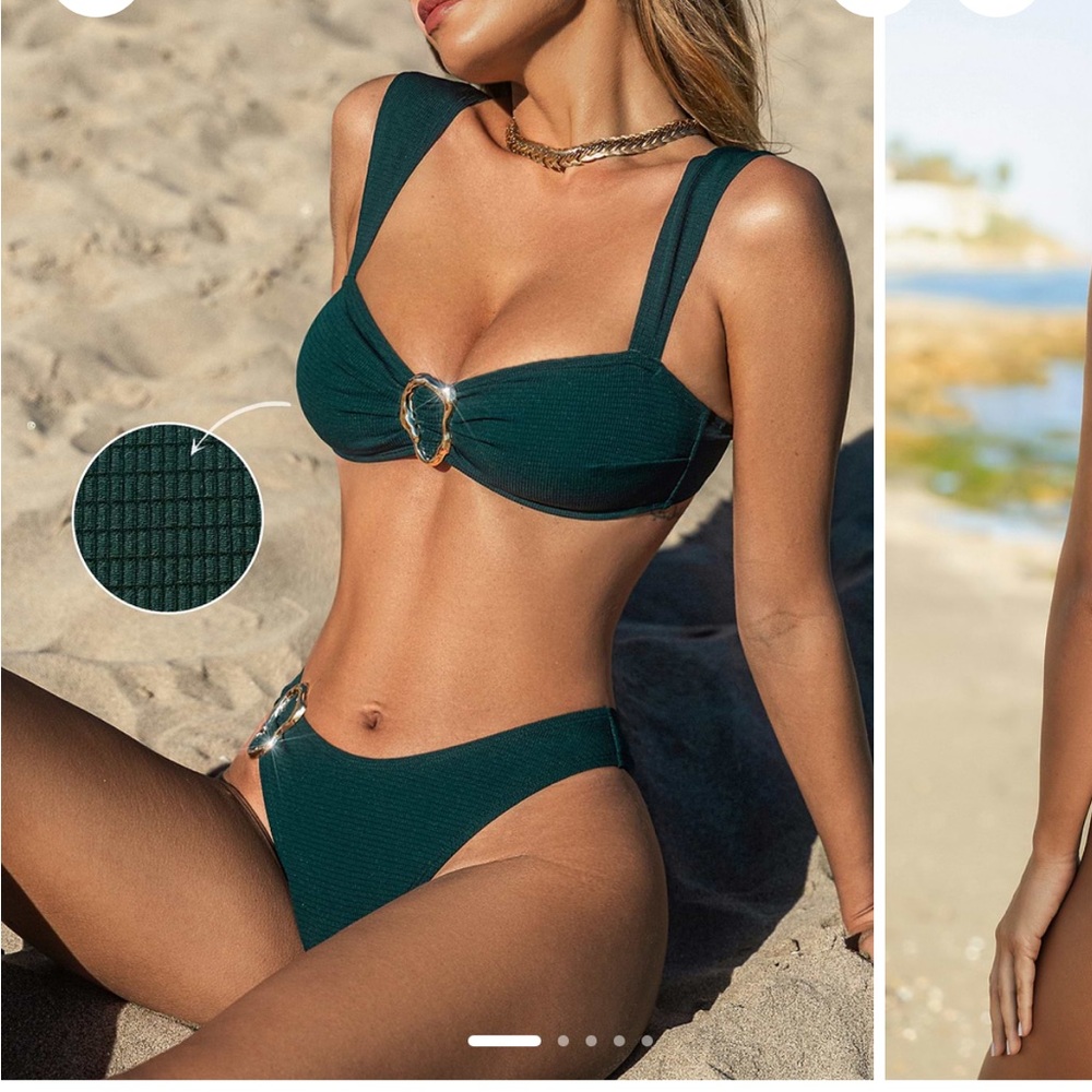 Cupshe Green Bikini Set Triangle Top